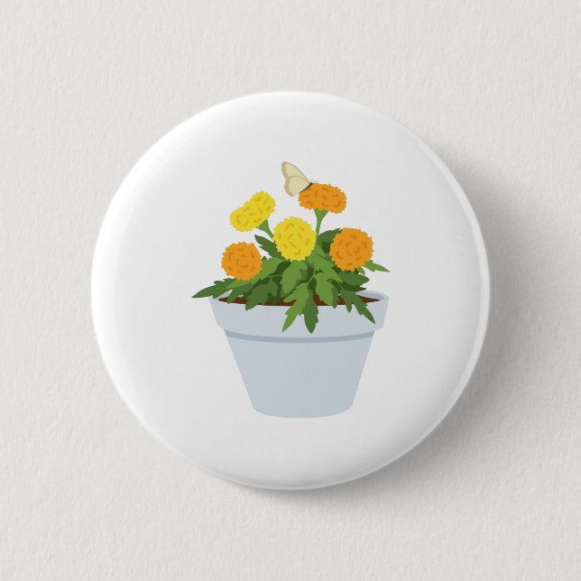 Marigold Butterfly 6 Cm Round Badge (Front)