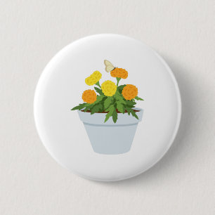 Marigold Butterfly 6 Cm Round Badge