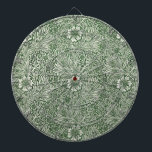 Marigold (by William Morris) Dartboard<br><div class="desc">This design features a pattern created by British artist William Morris (1834–1896),  founder of the Arts and Crafts movement. It is a floral design of marigold flowers and foliage on a green background. The original pattern was created by Morris & Co. in 1875.</div>