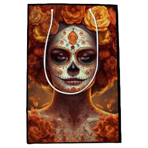 Marigold Catrina Día de los Muertos Medium Gift Bag