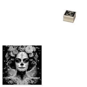 Marigold Catrina Día de los Muertos Rubber Stamp