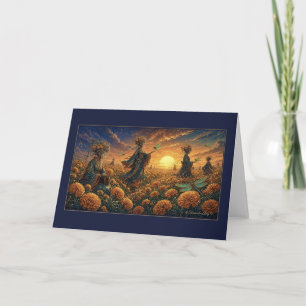 Marigold Dreams Dragonflies at Dusk Card