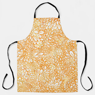 Marigold Floral: Simple Orange Pattern Apron