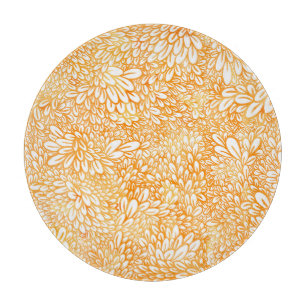 Marigold Floral: Simple Orange Pattern Cutting Board