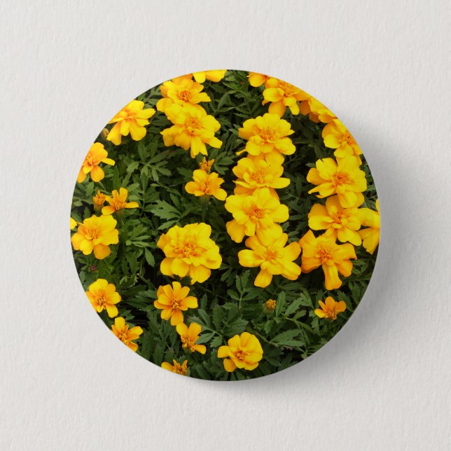 Marigold Flower Button Badge (Front)