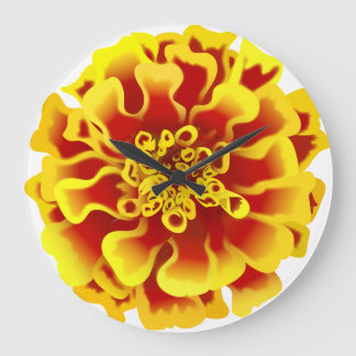 Marigold Flower Large Clock