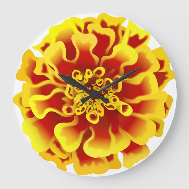 Marigold Flower Large Clock (Front)