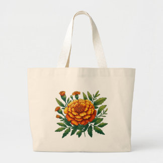 Marigold Flower Large Tote Bag