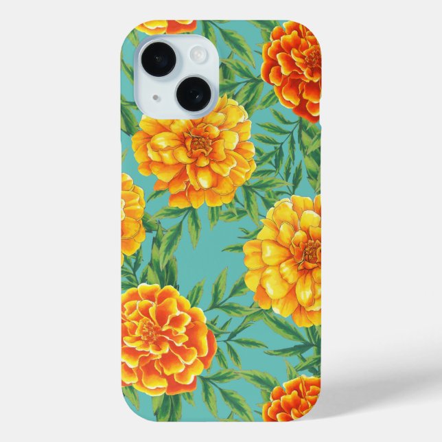 Marigold Flower Pattern Case-Mate iPhone Case (Back)