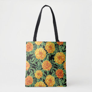 Marigold Flower Pattern Tote Bag