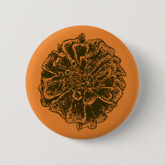 Marigold Flower Power 6 Cm Round Badge