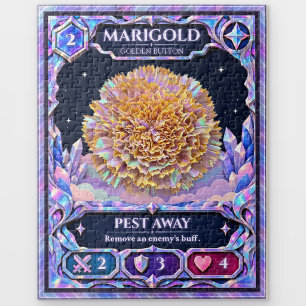 Marigold Flower, Rainbow Foil Art Jigsaw Puzzle
