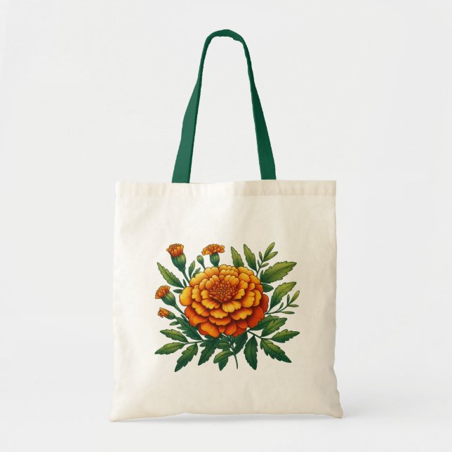 Marigold Flower Tote Bag (Front)