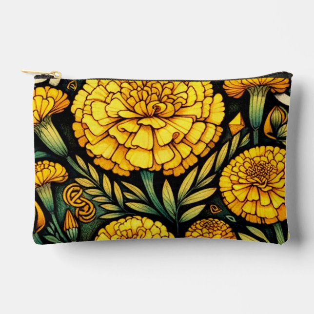 Marigold Flowers                                   Accessory Pouch (Front)