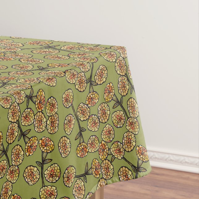 Marigold Flowers Marigolds Pattern                 Tablecloth (In Situ)