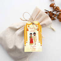 Marigold garlands bells with Tamil Telugu wedding