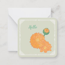 Marigold “Hello” Flat Note Card