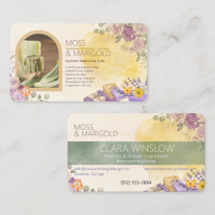 Marigold & Lavender Floral Organic Soap Business Card
