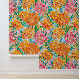 Marigold Meadow Painting Wallpaper