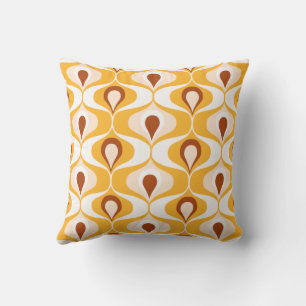 Marigold Orange  Ogee oval Pattern  Cushion