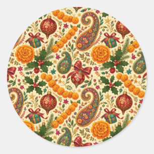 Marigold Paisley Christmas Stickers