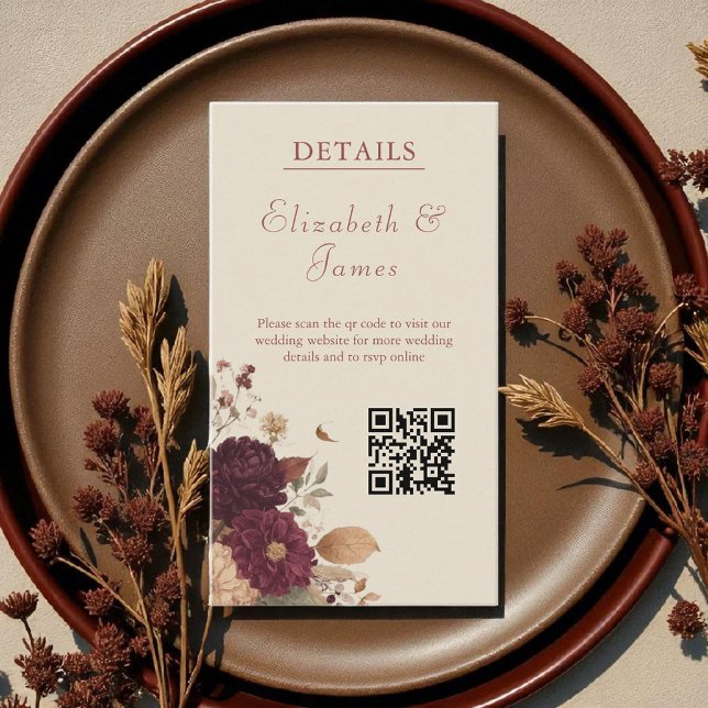 Marigold Rustic Boho Autumn Floral Wedding  Enclosure Card (Creator Uploaded)