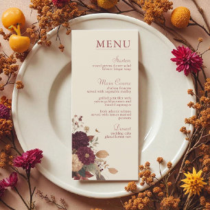 Marigold Rustic Boho Autumn Floral Wedding Menu