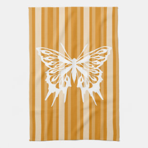Marigold Victorian Stripe with Butterfly Tea Towel