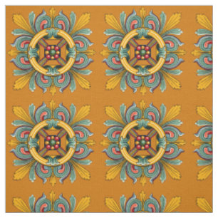 Marigold Victorian Tile Design Fabric