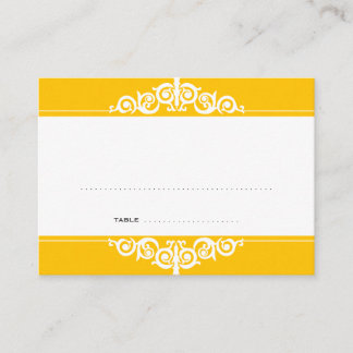 Marigold Victorian wedding guest escort place card