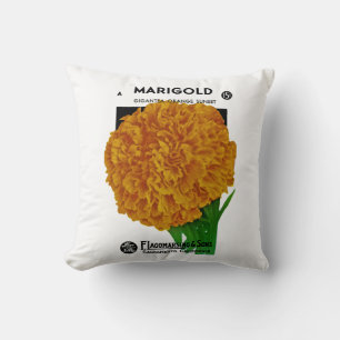 Marigold Vintage Seed Packet Cushion