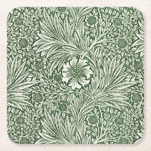 Marigold, William Morris Square Paper Coaster (Front)