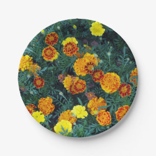 Marigolds 22 paper plate