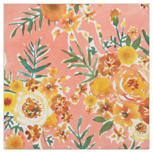 MARIGOLDS GARDEN Happy Floral Fabric