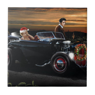 Marilyn and Elvis Christmas Joy Ride Tile