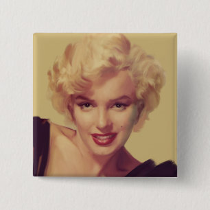 Marilyn in Black 15 Cm Square Badge