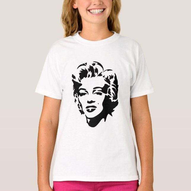 Marilyn Monroe Face Stencil Pop Art T-Shirt (Front)