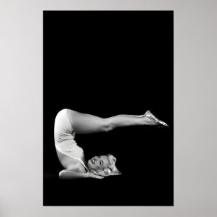 Marilyn Monroe Gym Photo Black and White Yoga Poster