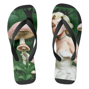 Marilyn Monroe mushroom fungi lovers unique Jandals
