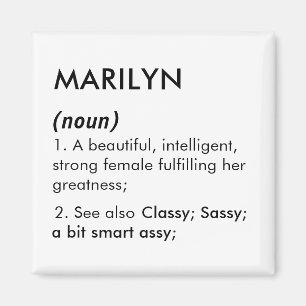 Marilyn name, Editable name, Custom name Magnet