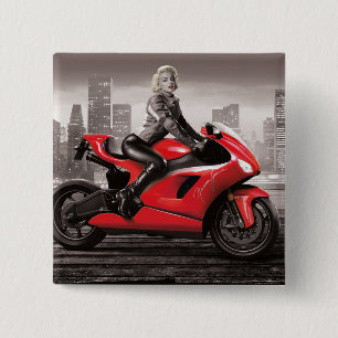 Marilyn's Motorcycle 15 Cm Square Badge