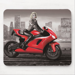 Marilyn's Motorcycle Mouse Pad