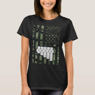 Marimba American Flag 4th July Camouflage T-Shirt