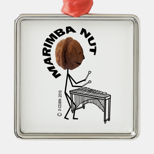 Marimba Nut Metal Tree Decoration (Front)