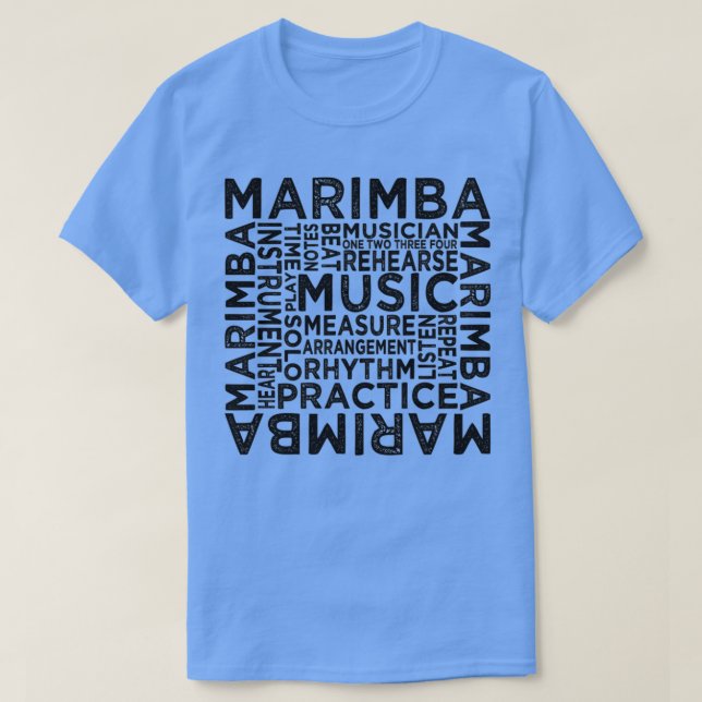 Marimba Typography  T-Shirt (Design Front)