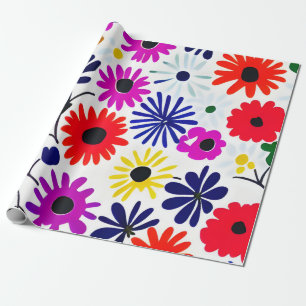 Marimekko Flower Seamless Colourful Abstract Flora Wrapping Paper