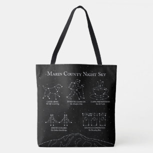 Marin County Night Sky Large Tote Bag Black