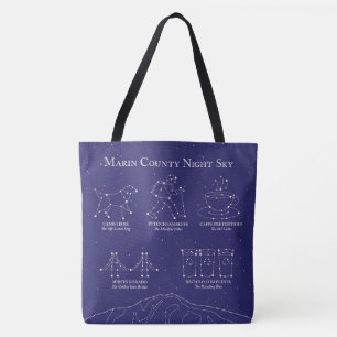 Marin County Night Sky Large Tote Bag Blue