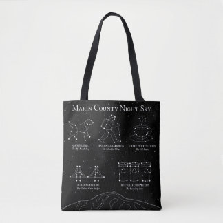 Marin County Night Sky Medium Tote Bag Black 