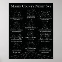 Marin County Night Sky Poster Black